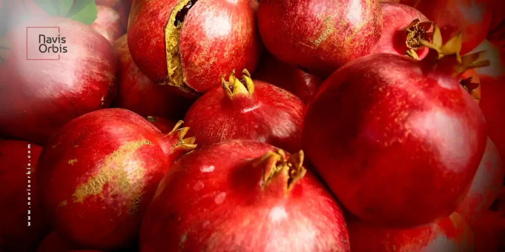 Bhagwa pomegranates from India showing deep red color and premium export quality for global markets