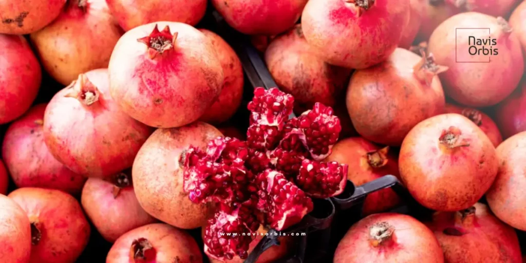 Premium export-quality Indian pomegranates ready for international shipmen