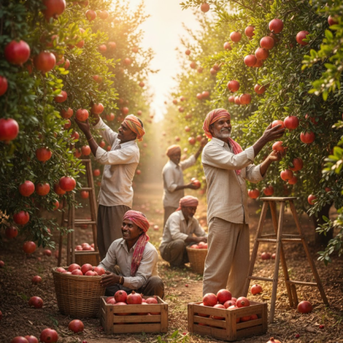 indian-pomegranate-harvest